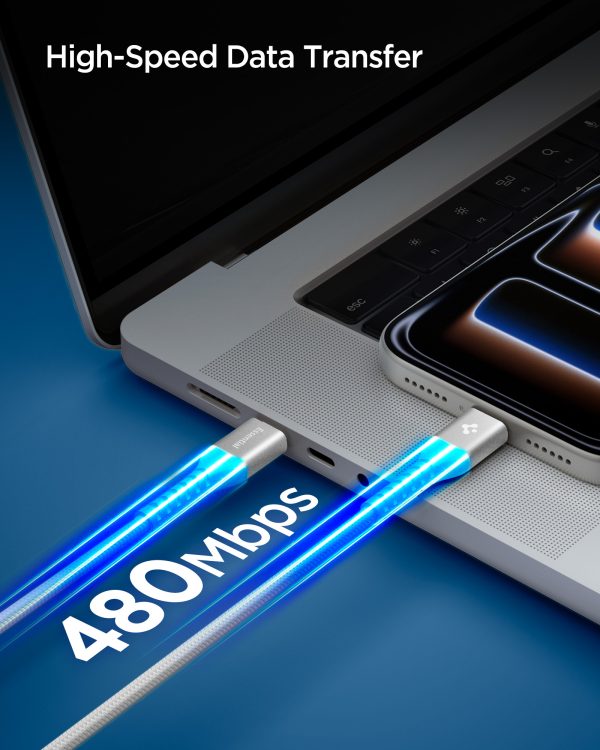 Καλώδιο Spigen EB10010CCA Essential USB-C σε USB-C 100W 100cm – White (ACA11102) - Image 5