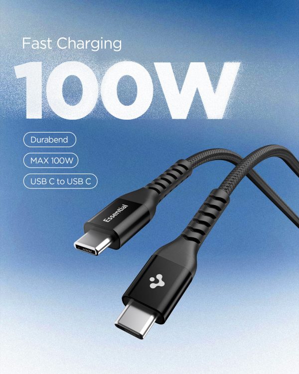 Καλώδιο Spigen EB10010CCA Essential USB-C σε USB-C 100W 100cm – Black (ACA11103) - Image 3