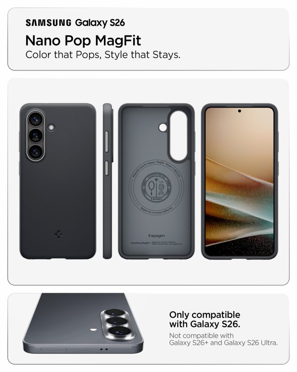 Spigen Nano Pop MagSafe Black Sesame-Samsung Galaxy S26 (ACS11066) - Image 13