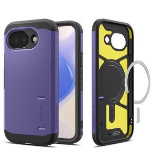 Ανθεκτική θήκη Spigen Tough Armor MagSafe σε χρώμα Ash Violet για Google Pixel 10a με βάση στήριξης