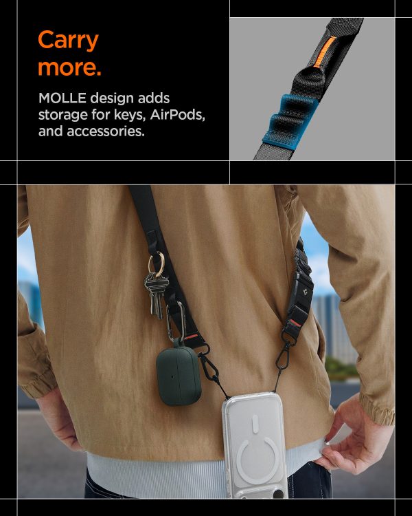 Spigen Universal Crossbody Lanyard Strap & Wrist Strap – Black (AFA10616) - Image 17