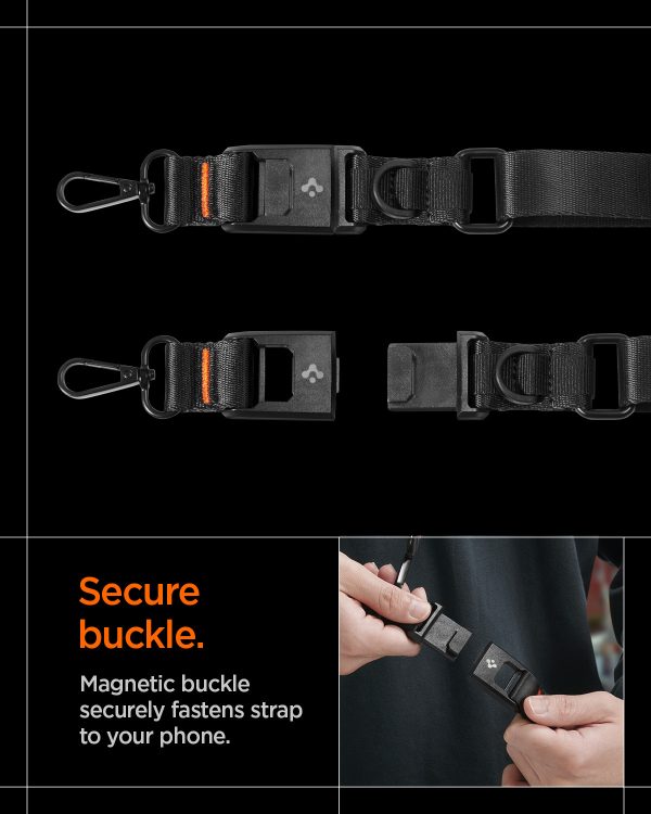 Spigen Universal Crossbody Lanyard Strap & Wrist Strap – Black (AFA10616) - Image 18