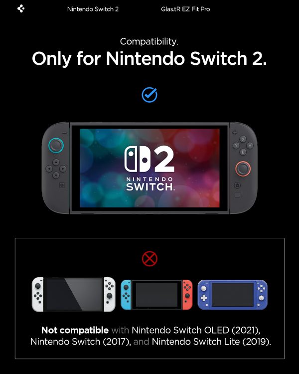 Tempered Glass Spigen Glass tR EZ Fit Pro 2 Pack για Nintendo Switch 2 (AGL10797) - Image 5