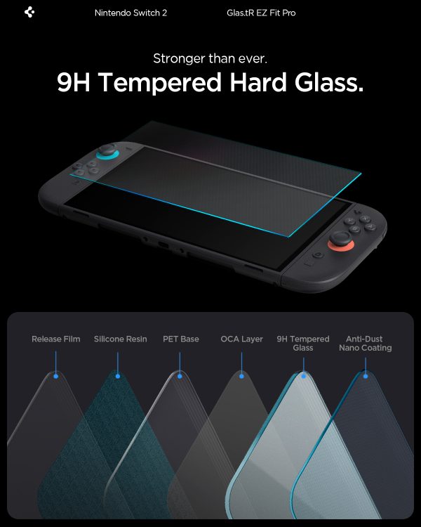Tempered Glass Spigen Glass tR EZ Fit Pro 2 Pack για Nintendo Switch 2 (AGL10797) - Image 6