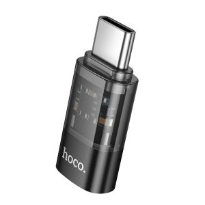hoco-ua36d-adapter-otg-usb-c-male-to-lightning-female-transparent-black-6942007647236