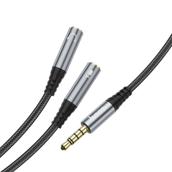 Hoco UPA21 Καλώδιο AUX Audio Splitter Jack 3.5mm Male σε 2x Jack 3.5mm Female 0.25m – Metal Gray - Image 5