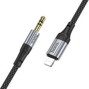hoco-upa26-audio-aux-cable-lightning-to-jack-3-5mm-male-metal-nylon-braided-black-6942007608817