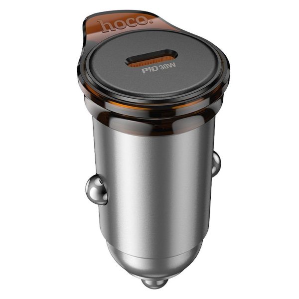 Φορτιστής Αυτοκινήτου Hoco NZ16 USB-C PD 30W – Metal Gray - Image 2