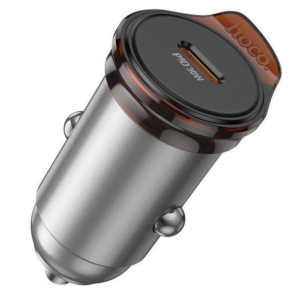 Φορτιστής Αυτοκινήτου Hoco NZ16 USB-C PD 30W – Metal Gray - Image 5
