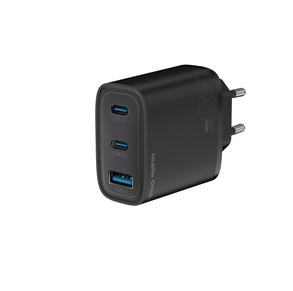 Mobile Origin GaN 40W Wall Charger MO13 – 2x USB-C + 1x USB-A Black (FRL-GAN40W-MO13-BLK) - Image 4