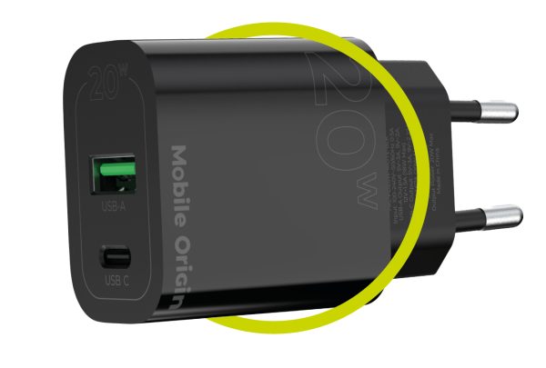 Φορτιστής Mobile Origin PD20W Wall Charger MO12 – USB-A + USB-C Black (FRL-PD20W-MO12-BLK) - Image 11