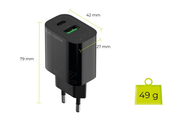 Φορτιστής Mobile Origin PD20W Wall Charger MO12 – USB-A + USB-C Black (FRL-PD20W-MO12-BLK) - Image 12
