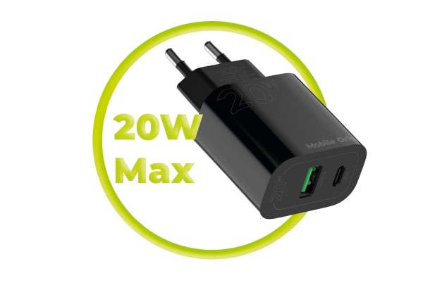 Φορτιστής Mobile Origin PD20W Wall Charger MO12 – USB-A + USB-C Black (FRL-PD20W-MO12-BLK) - Image 9