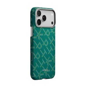 Θήκη αραμιδίου Pitaka Ultra-Slim Monogram Gold/Green για iPhone 17 Pro Max