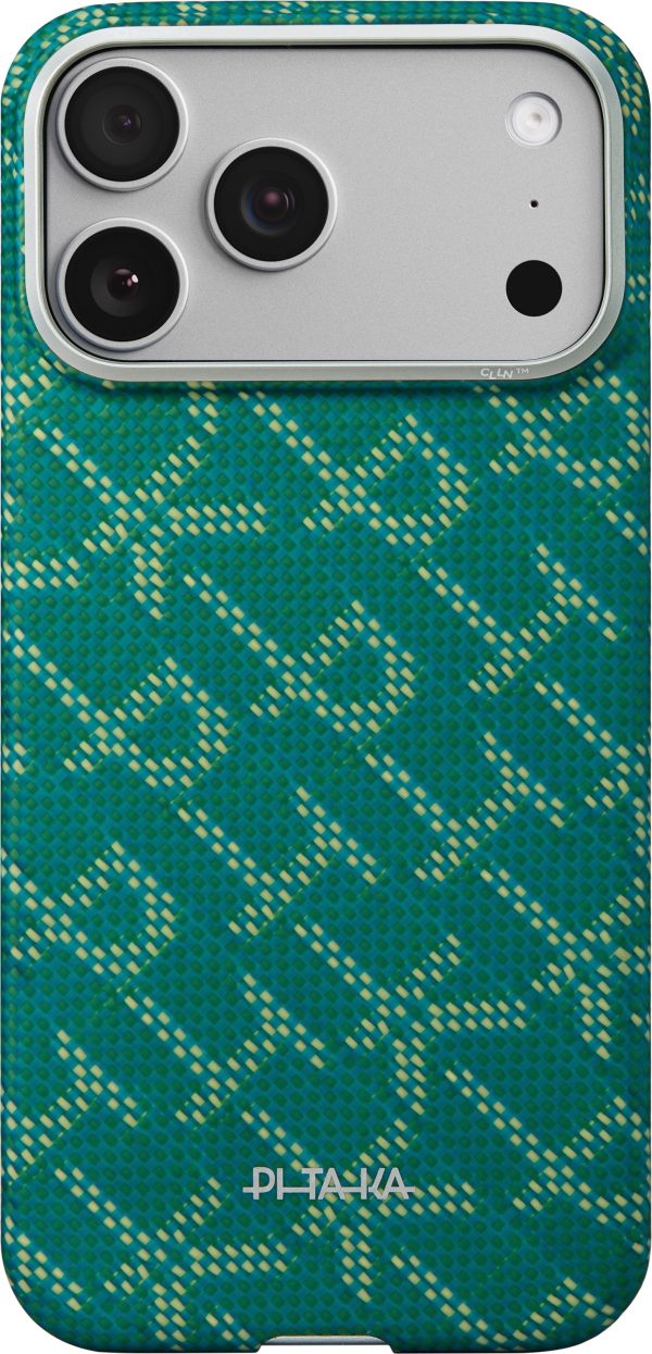 Θήκη Pitaka Ultra-Slim Case για iPhone 17 Pro Max – Monogram Gold/Green (KI1701PTKP) - Image 2