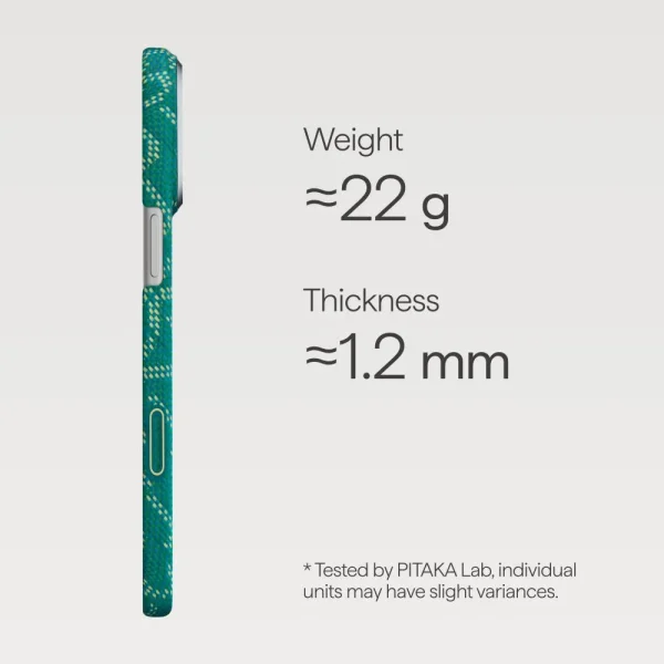 Θήκη iPhone 17 Pro Pitaka Ultra-Slim Case Monogram Gold / Green - Image 5