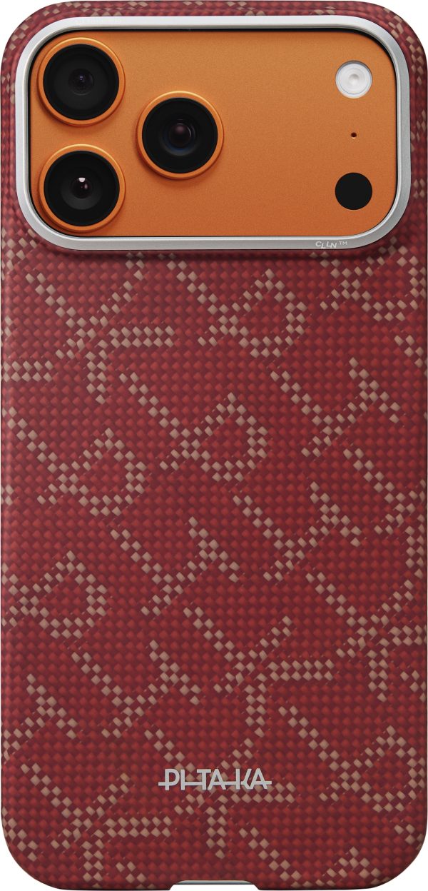 Θήκη Pitaka Ultra-Slim Case για iPhone 17 Pro – Monogram Gold/Red (KI1702PTK) - Image 2