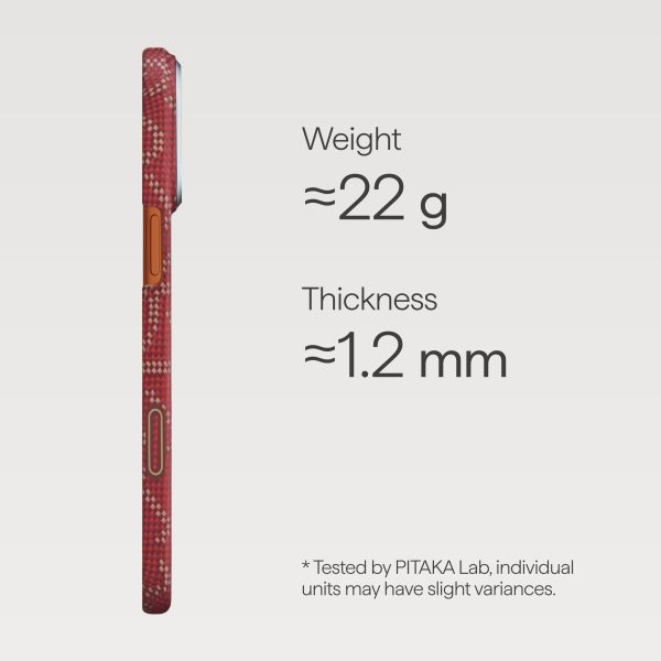 Θήκη Pitaka Ultra-Slim Case για iPhone 17 Pro Max – Monogram Gold/Red (KI1702PTKP) - Image 5