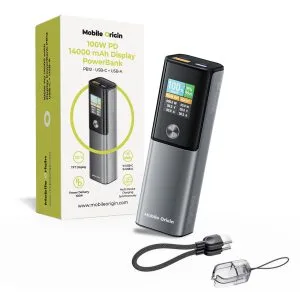 Premium PowerBank Mobile Origin PB12 14000mAh 100W PD με ψηφιακή οθόνη TFT