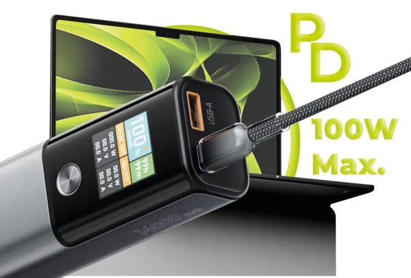 PowerBank Mobile Origin PB12 14000mAh 100W PD με Οθόνη TFT – Gray (MO-100WPD-PB12) - Image 11