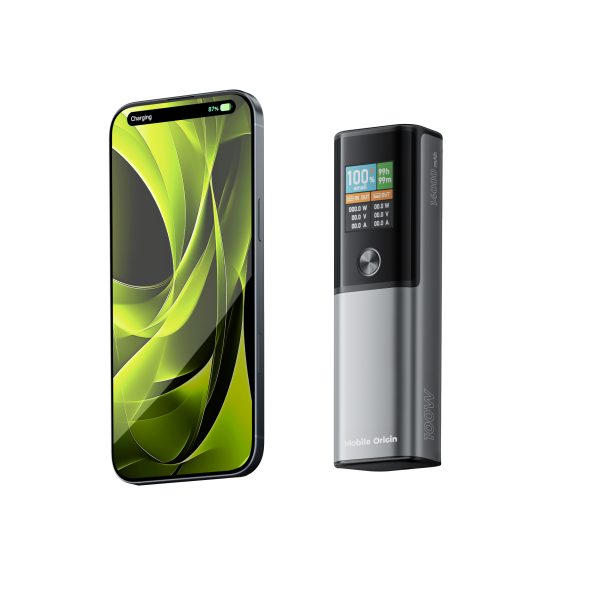 PowerBank Mobile Origin PB12 14000mAh 100W PD με Οθόνη TFT – Gray (MO-100WPD-PB12) - Image 7