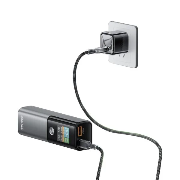 PowerBank Mobile Origin PB12 14000mAh 100W PD με Οθόνη TFT – Gray (MO-100WPD-PB12) - Image 8