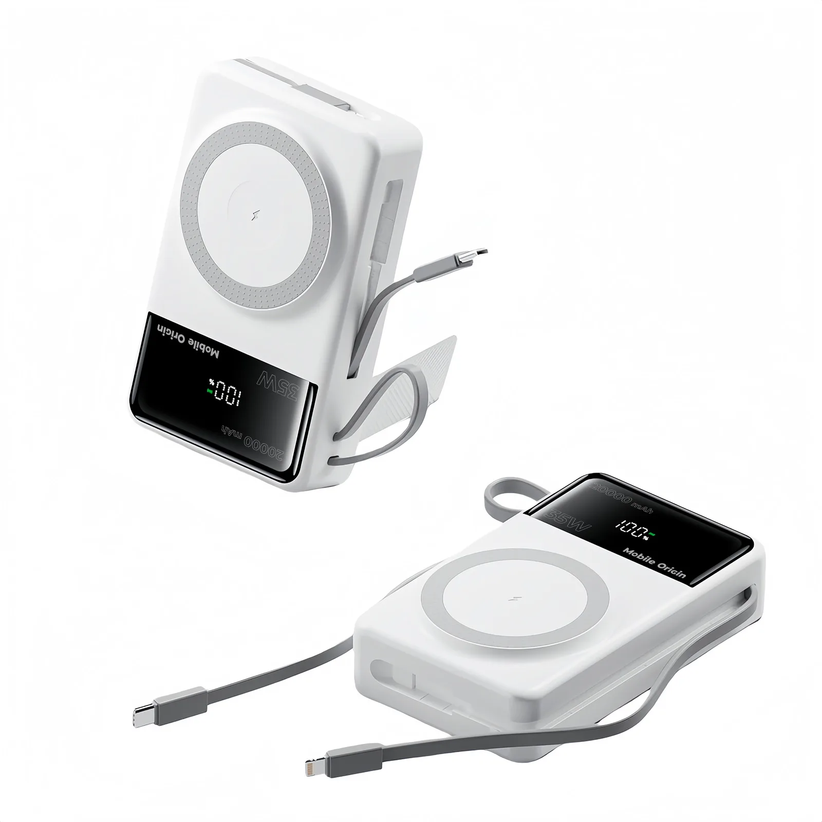 Mobile Origin 35W PD PowerBank PB15 20000mAh – MagSafe Compatible & Built-in Cables (MO-35WPDD-PB15) - Image 3