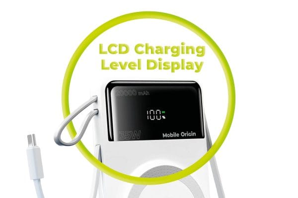 Mobile Origin 35W PD PowerBank PB15 20000mAh – MagSafe Compatible & Built-in Cables (MO-35WPDD-PB15) - Image 8