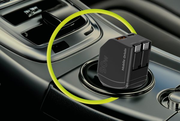 Φορτιστής Αυτοκινήτου Mobile Origin 90W CA22 – 2x Retractable USB-C Cables & USB-C + USB-A – Black - Image 10