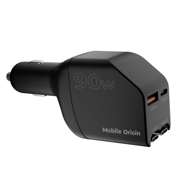 Φορτιστής Αυτοκινήτου Mobile Origin 90W CA22 – 2x Retractable USB-C Cables & USB-C + USB-A – Black - Image 8