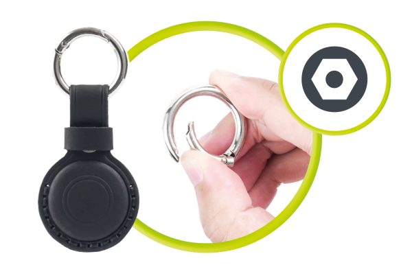 Mobile Origin AirTag Outdoor Leather Keychain A7 – Black (MO-AOLK-BLK) - Image 5