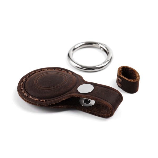 Mobile Origin AirTag Outdoor Leather Keychain A7 – Midnight Brown (MO-AOLK-MBRW) - Image 3