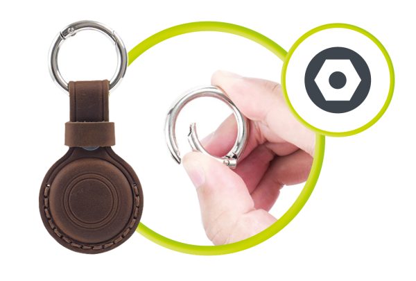 Mobile Origin AirTag Outdoor Leather Keychain A7 – Midnight Brown (MO-AOLK-MBRW) - Image 6