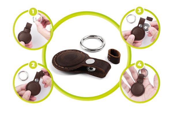 Mobile Origin AirTag Outdoor Leather Keychain A7 – Midnight Brown (MO-AOLK-MBRW) - Image 7