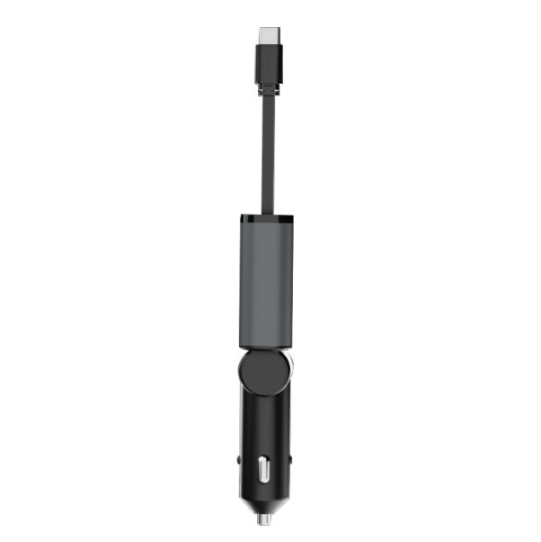 Mobile Origin 3in1 50W Car Charger CA27 με Retractable USB-C Cable – Space Gray (MO-CCH-CA27) - Image 6