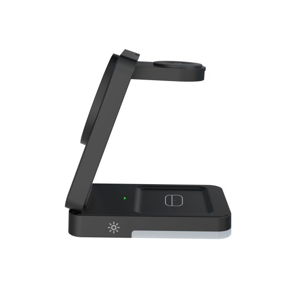 Mobile Origin 3in1 Foldable Charging Stand PW28 με Φωτισμό LED – Black (MO-FCHS-PW28-BLK) - Image 12