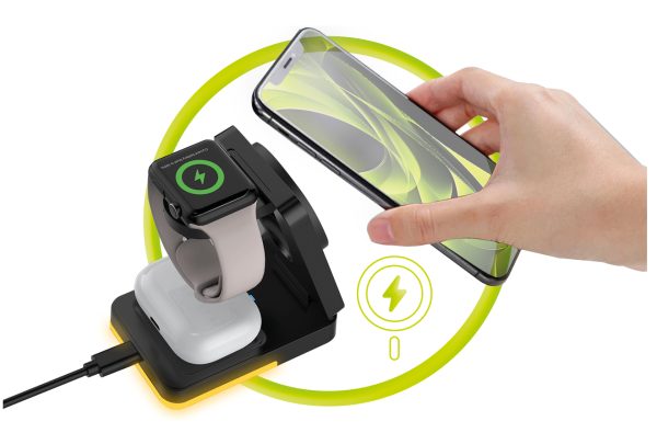 Mobile Origin 3in1 Foldable Charging Stand PW28 με Φωτισμό LED – Black (MO-FCHS-PW28-BLK) - Image 14