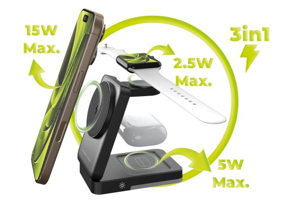 Mobile Origin 3in1 Foldable Charging Stand PW28 με Φωτισμό LED – Black (MO-FCHS-PW28-BLK) - Image 15