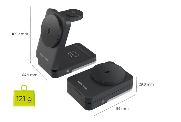 Mobile Origin 3in1 Foldable Charging Stand PW28 με Φωτισμό LED – Black (MO-FCHS-PW28-BLK) - Image 18