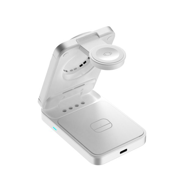 Ασύρματη Βάση Φόρτισης 3 σε 1 Mobile Origin PW35 Qi2 25W MagSafe Silver - Image 5