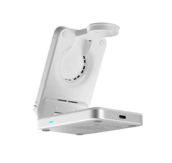 Ασύρματη Βάση Φόρτισης 3 σε 1 Mobile Origin PW35 Qi2 25W MagSafe Silver - Image 8