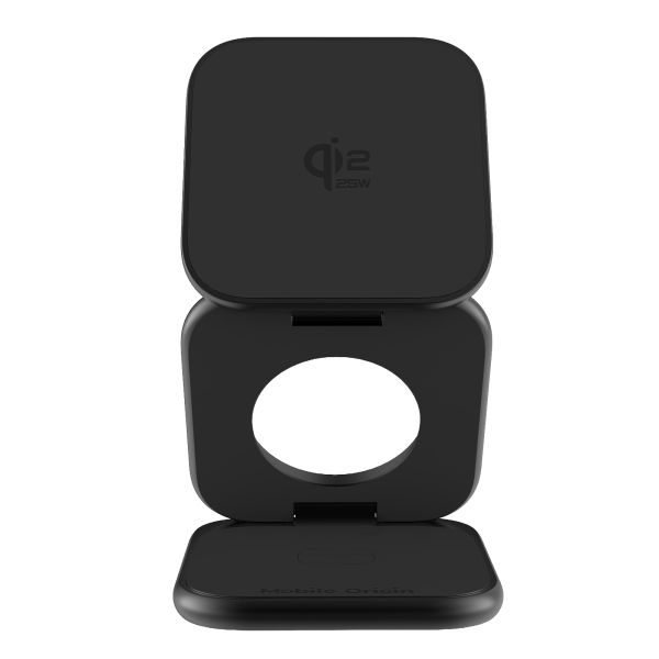 Mobile Origin UltraSlim Foldable Charger PW36 3in1 Qi2 25W MagSafe Compatible – Matte Black (MO-USF-PW36-BLK) - Image 3