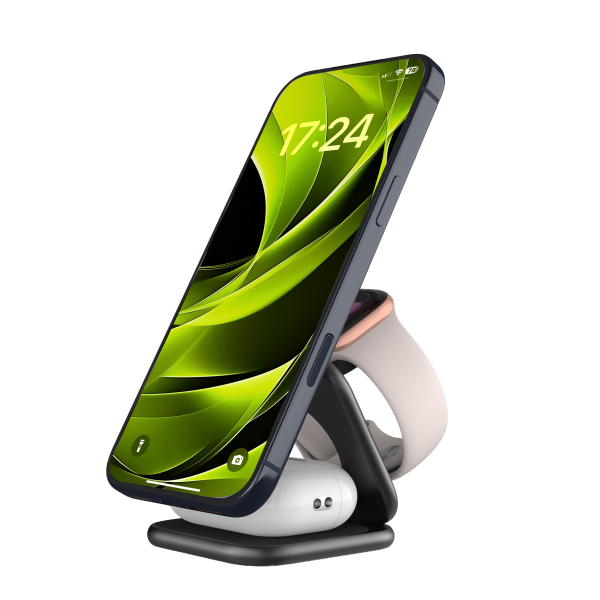 Mobile Origin UltraSlim Foldable Charger PW36 3in1 Qi2 25W MagSafe Compatible – Matte Black (MO-USF-PW36-BLK) - Image 5