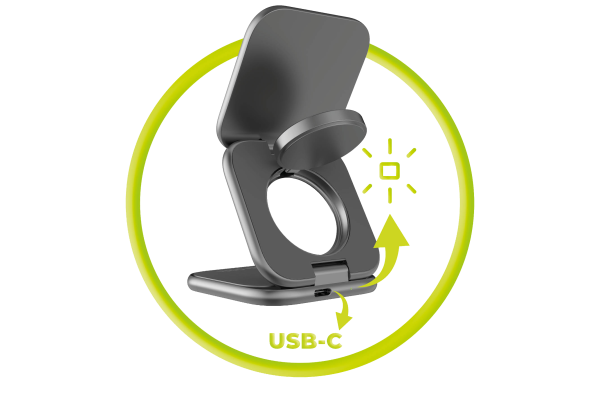 Mobile Origin UltraSlim Foldable Charger PW36 3in1 Qi2 25W MagSafe Compatible – Space Grey (MO-USF-PW36-GRY) - Image 9