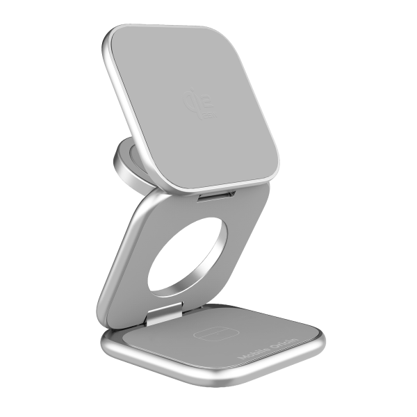 Mobile Origin UltraSlim Foldable Charger PW36 3in1 Qi2 25W MagSafe Compatible – Silver (MO-USF-PW36-SLV) - Image 2