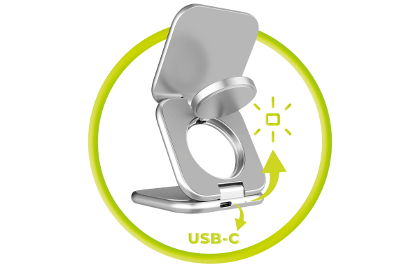 Mobile Origin UltraSlim Foldable Charger PW36 3in1 Qi2 25W MagSafe Compatible – Silver (MO-USF-PW36-SLV) - Image 9