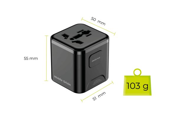 Universal Travel Adapter Mobile Origin PW30 EU/UK/US/AUS – Black - Image 10