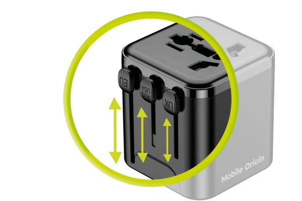 Universal Travel Adapter Mobile Origin PW30 EU/UK/US/AUS – Black - Image 8