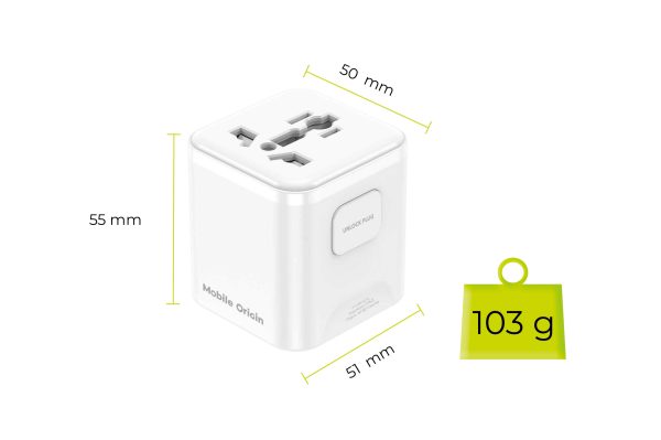 Universal Travel Adapter Mobile Origin PW30 EU/UK/US/AUS – White - Image 10