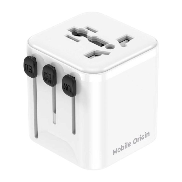 Universal Travel Adapter Mobile Origin PW30 EU/UK/US/AUS – White - Image 3